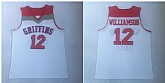 Spartanburg Griffins 12 Zion Williamson White High School Basketball Jersey,baseball caps,new era cap wholesale,wholesale hats